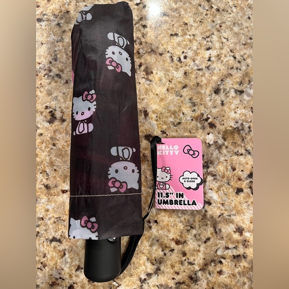 Hello Kitty Other - Hello Kitty Pink and Black Compact Auto Open Umbrella